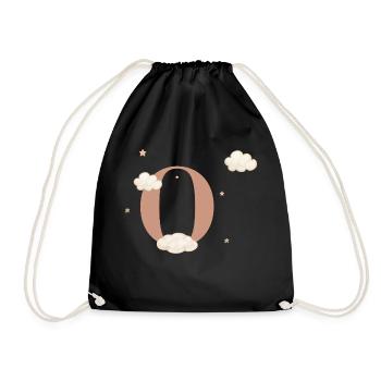 Lettre o nuages étoiles - Sac de sport léger - noir - Devant