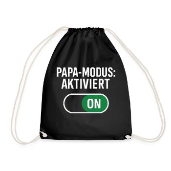 Papa-Modus aktiviert - Dad-Mode:ON - Turnbeutel - Schwarz - Vorne
