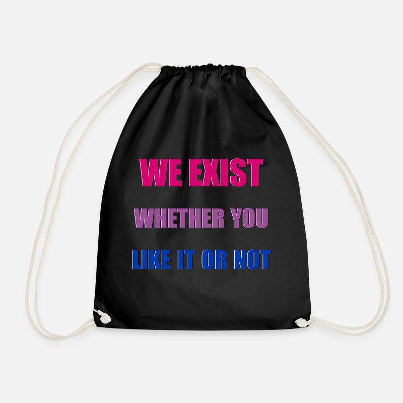 We Exist - Bisexuelle Flagge - Turnbeutel - Schwarz