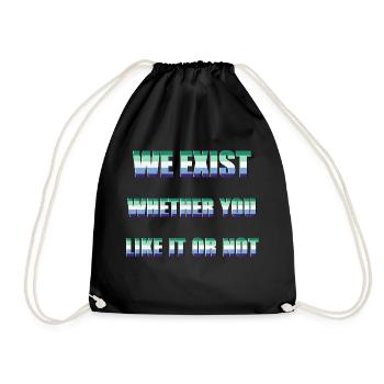 We Exist - Drapeau des hommes gays - Sac de sport léger - noir - Devant