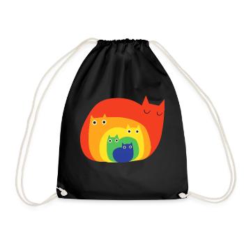 Rainbow Cats Cute - Turnbeutel - Schwarz - Vorne