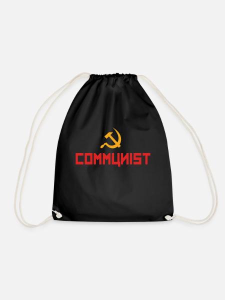 Communist with hammer and sickle - Drawstring Bag - black