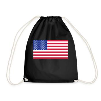 USA - Turnbeutel - Schwarz - Vorne