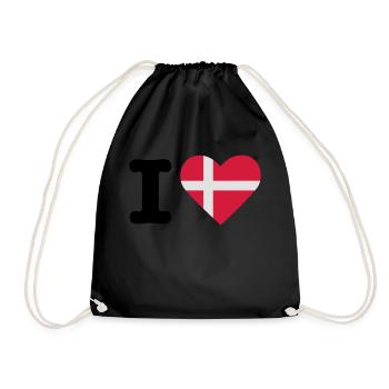 I love Danmark - Drawstring Bag - black - Front