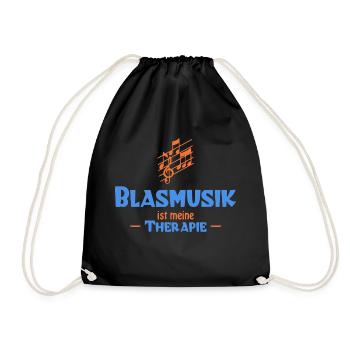 Blasmusik ist meine Therapie - Turnbeutel - Schwarz - Vorne