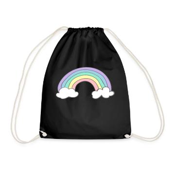 Regenbogen - Turnbeutel - Schwarz - Vorne