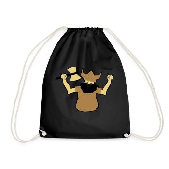 Viking homme cadeau fort Hachet Bart idée plus tôt - Sac de sport léger - noir - Devant