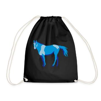 Horses horse, - Drawstring Bag - black - Front