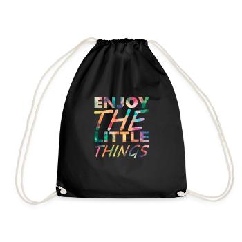 Enjoy the little things - Drawstring Bag - black - Front
