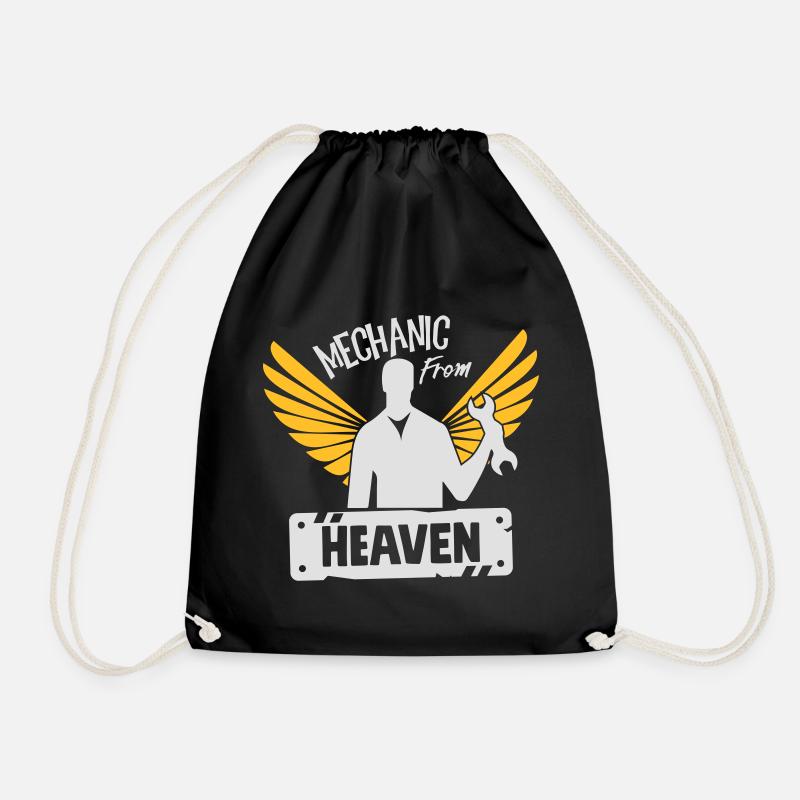 Mechanic From Heaven - Drawstring Bag - black