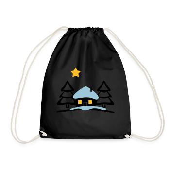 christmas house at North Pole - Drawstring Bag - black - Front