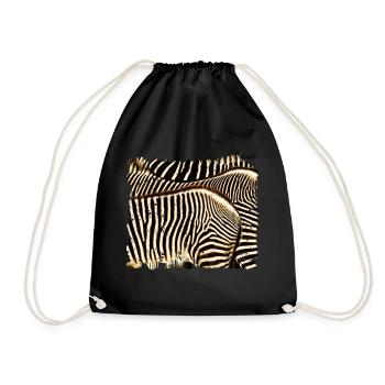 Zebra mit weißen oder schwarzen Streifen? - Turnbeutel - Schwarz - Vorne