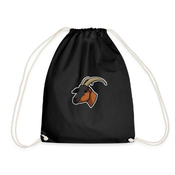 Goat, goat, cartoon, drawing, gift idea - Drawstring Bag - black - Front