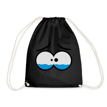 Sad Crying Comic Eyes - Turnbeutel - Schwarz - Vorne