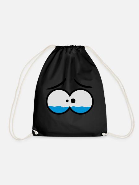 Sad Crying Comic Eyes - Turnbeutel - Schwarz
