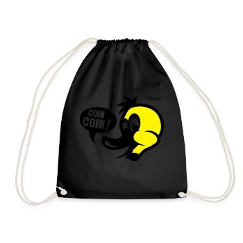 canard coin coin dessin - Sac de sport léger - noir - Devant