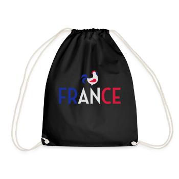 France Français Française French Frankreich - Turnbeutel - Schwarz - Vorne