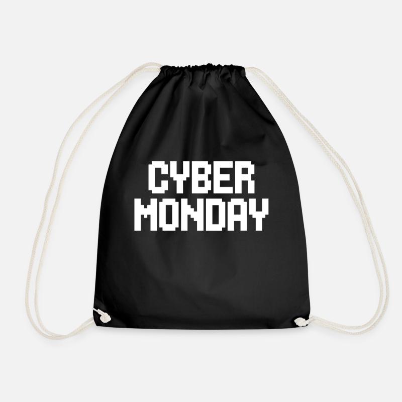 Cyber Monday - Drawstring Bag - black