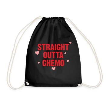 STRAIGHT OUTTA CHEMO - Drawstring Bag - black - Front