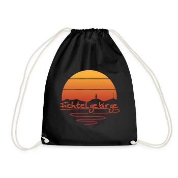 Fichtelgebirge Schneeberg Sonnenuntergang - Turnbeutel - Schwarz - Vorne