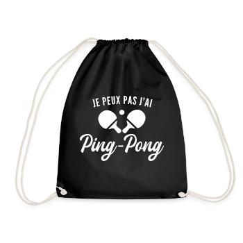 je peux pas j'ai ping-pong - Sac de sport léger - noir - Devant