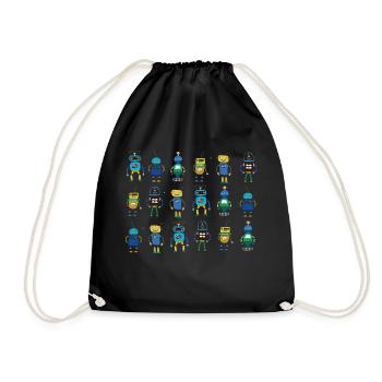 Petits robots, drôles de petits robots - Sac de sport léger - noir - Devant