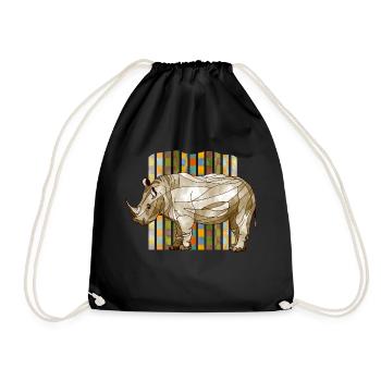 rhinoceros - Drawstring Bag - black - Front