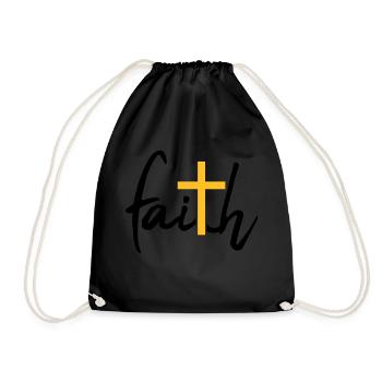 Faith Kreuz Glaube - Turnbeutel - Schwarz - Vorne
