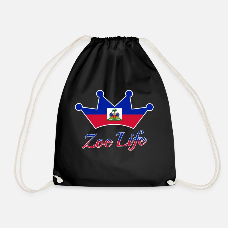 Haïtie drapeau Couronne Vie I cadeau idée - Sac de sport léger - noir
