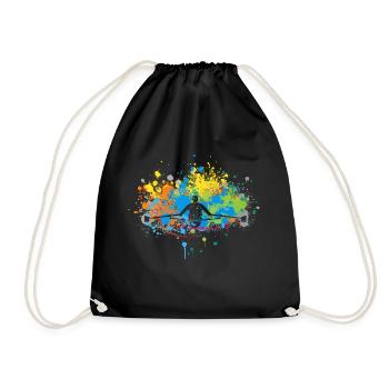 Color-cracked rowing - Drawstring Bag - black - Front