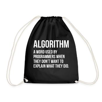 Algorithm Programming Informatic Geschenk - Turnbeutel - Schwarz - Vorne