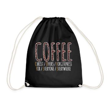 Coffee Definition Christ Offers Forgiveness - Drawstring Bag - black - Front