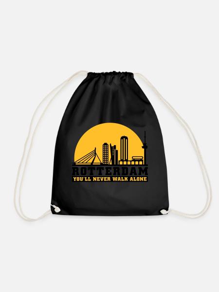 Skyline rotterdam 03 - Drawstring Bag - black