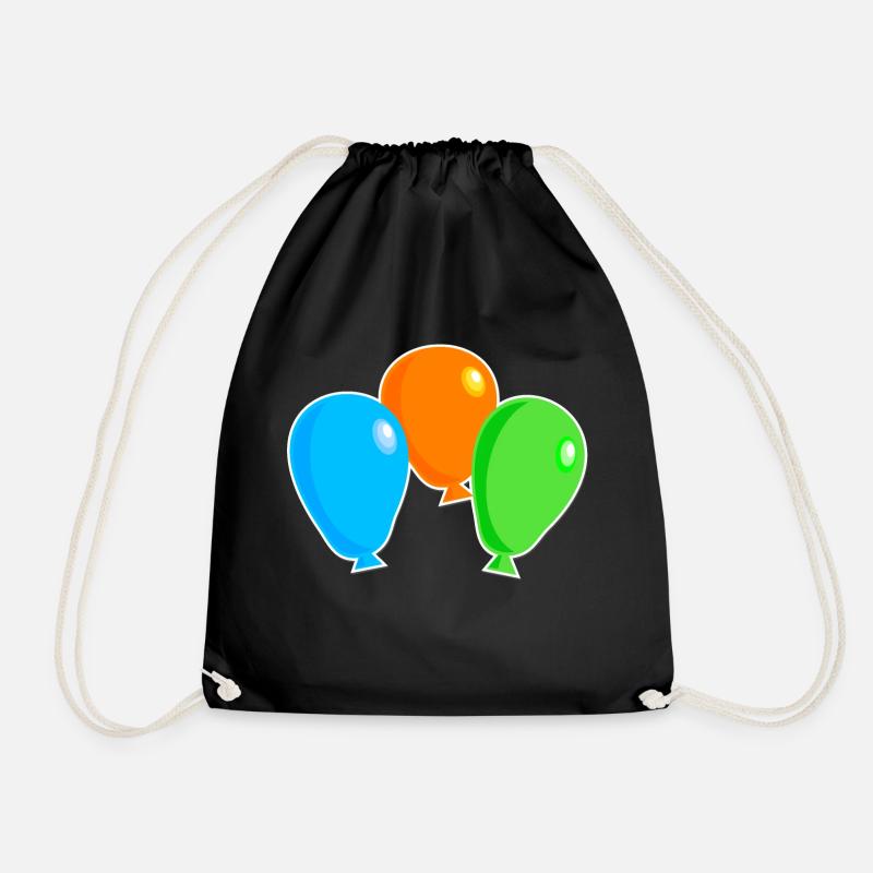 Birthday Party Balloons - Drawstring Bag - black