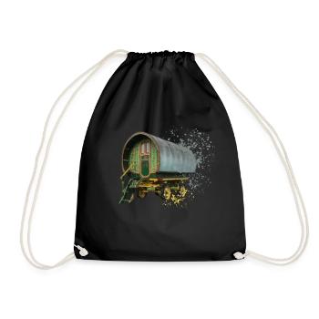caravane gitane tirée par des chevaux, - Sac de sport léger - noir - Devant