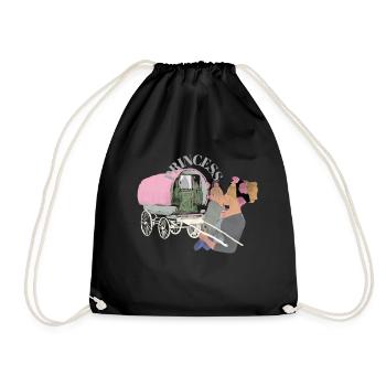 princesse, princes gitans mère et enfant peinture à la main - Sac de sport léger - noir - Devant