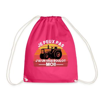 je peux pas j'ai un vrai boulot, moi ! vintage - Sac de sport léger - fuchsia - Devant