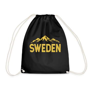 Suède Sweden Berge - Sac de sport léger - noir - Devant