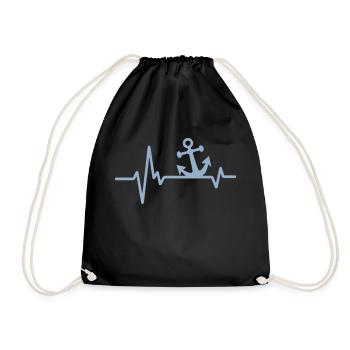 Anchor - Drawstring Bag - black - Front