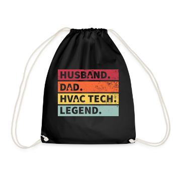 Husband Dad Legend Funny Gift - Drawstring Bag - black - Front