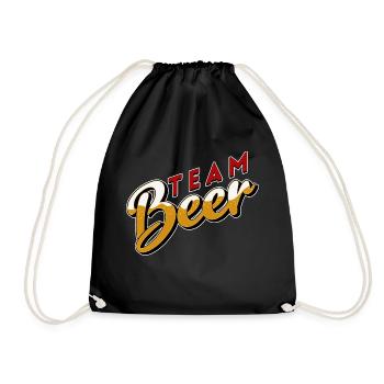 bier team betrunken arbeitskollegen saufen abends - Turnbeutel - Schwarz - Vorne