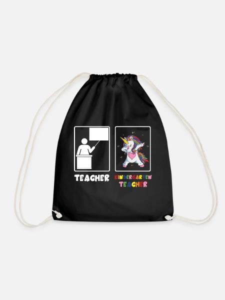 Dabbing Unicorn Kindergarten Teacher - Turnbeutel - Schwarz