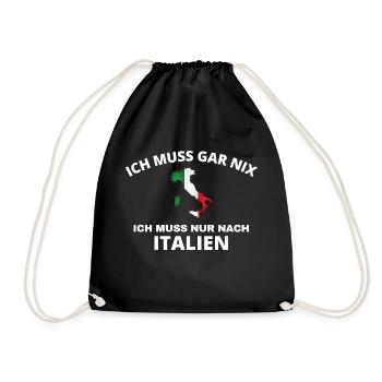 Italien - Turnbeutel - Schwarz - Vorne