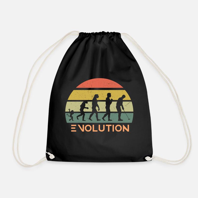 Retro Golf Evolution - Turnbeutel - Schwarz