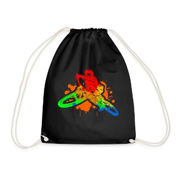 MTB Mountainbike Geschenk Bekleidung - Turnbeutel - Schwarz - Vorne