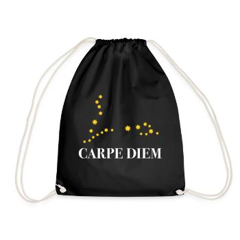 Carpe Diem nutze den Tag Sternbild Fische Horoskop - Turnbeutel - Schwarz - Vorne