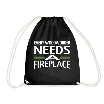 chop wood arboriculture woodworker - Drawstring Bag - black - Front