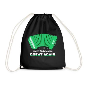 Make Polka Music Great Again Music Accordion - Turnbeutel - Schwarz - Vorne