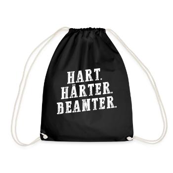 Hart Härter Beamter - Beamten Geschenk - Turnbeutel - Schwarz - Vorne