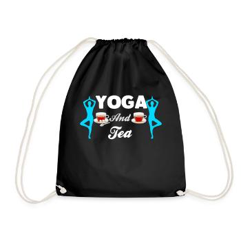 Yoga And Tea - Drawstring Bag - black - Front